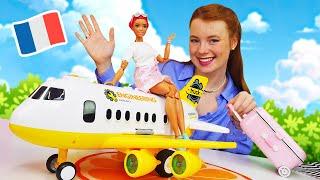 Barbie Puppen Video für Kinder | Steffi war im Urlaub in Paris | Magisches Schloss