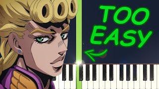 GIORNO'S THEME - VERY EASY Piano Tutorial for BEGINNERS