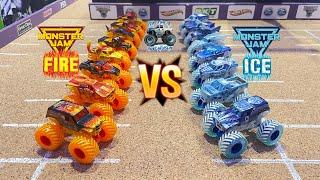 Toy Monster Truck Racing Tournament | ROUND #2 | Spin Master MONSTER JAM Fire  VS Ice 