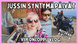 Jussin synttäriviikonloppu / Motskariajelulla / Puutarhassa touhuilua / Kurkut jäätyi