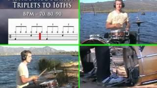 Outdoor Drum Lessons - Metric Modulation Triplets Into 16ths - Icanplaydrums.com