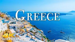 FLYING OVER GREECE (4K UHD) Amazing Beautiful Nature Scenery with Relaxing Music | 4K VIDEO ULTRA HD