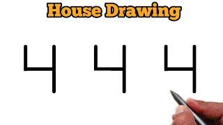 House Drawing From Number 444 | Number Drawing