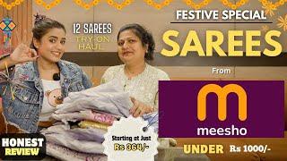 MEESHO Festive Special *SAREE*  Latest collection | Tryon | honest Review || gimaashi