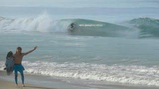 Mini Pros rip GLASSY morning surf and the Champ is Back!