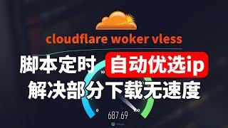 一个脚本定时自动优选ip，部署一次一劳永逸，永久免费体验高速woker vless节点，解决部分优选下载无速度问题，电脑本地无法自动优选ip，hyper-v搭建openwrt软路由无需手动优选ip