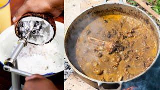 Trini Curry Duck Cooked In De Bush | ASMR | Foodie Nation