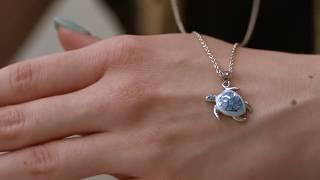 Sterling Silver Blue Turtle Necklace