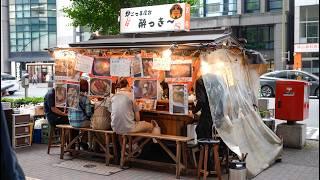 Japanese Ystai Street food stall vendor Hakata, Fukuoka, run by a chef born and raised in Kagoshima