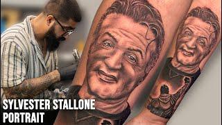 Sylvester Stallone Portrait Tattoo | @tattoosbyabhishek