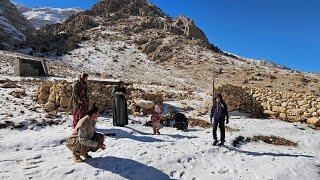 Nomadic life: Nader family visits mountain house in Sardsir and snowfall in the mountains️