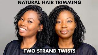 HOW TO MAKE TWO STRAND TWISTS | HOW TO TRIM ENDS | 4C HAIR