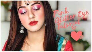 Pink Glitter Smokey Eye Makeup Tutorial | Desi Version | Twilight QueenBee