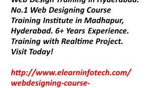 Web Design Training in Hyderabad with Live Project