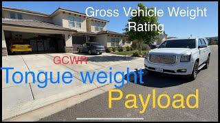 Find Payload, Gross Vehicle Weight (GVWR), Tongue weight, towing guide Yukon, Tahoe, Silverado gm