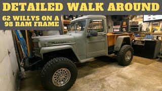 62 Willys on a 98 Dodge Ram frame and driveline, detailed walk around