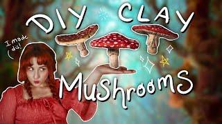  Sculpting Clay Mushrooms! - Cottagecore Fairycore DIY Craft Project  #diyprojects #fairycore