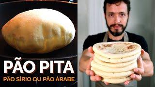 PÃO PITA (Pão Sírio ou Árabe): Receita fácil para assar no forno ou na frigideira