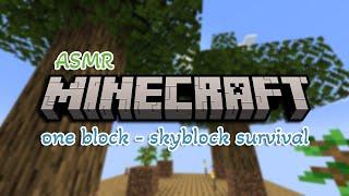 ASMR Minecraft: One Block | Building a Tree Nursery (very sensitive whisper)