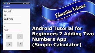 How to make simple calculator for Android mobile in Android studio class# 6 in Urdu/Hindi