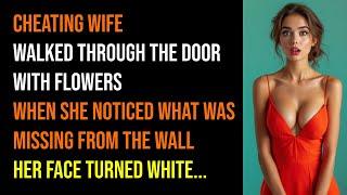 Cheating Wife Walks In With Flowers, Then Sees THIS On The Wall...Her Face Turns Ghost White!