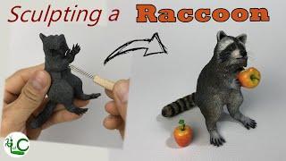 Sculpting Raccoon (Procyon lotor) Polymer Clay Raccoon Sculpture_Life of Clay