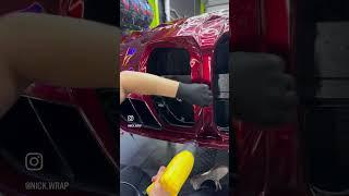 G82 M4 grill section getting wrapped dragon blood red #bmw #wrapping #carwrap #satisfying #fyp