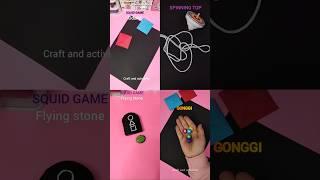 Squid Game Diy| Squid Game Crafts#gonggi#ddakji#flyingstone#spinningtop