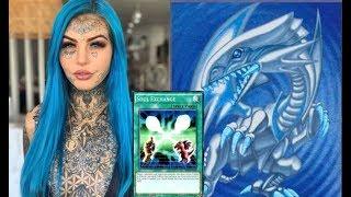 Girl tattoos EYES to become a Blue Eyes White Dragon