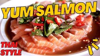 Yum Salmon - Thai Style | Moom Sabai B Bike | Lampang | Thailand | Traveller | Alissa & Jay