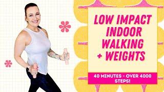 WALKING WEIGHT LOSS: 40 Min Walking Workout, Indoor Walking Workout, Low Impact Walking & Weights