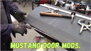 Making Dynacorn doors fit a classic mustang. Cobra Jet part 46. #sheetmetal #howto #diy #welding