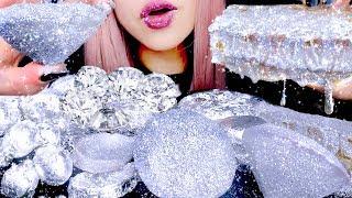 ASMR Diamond Silver Honeycomb, Chocolate, Donuts, Aloe Vera | Eating Sounds