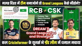 RCB vs CSK Dream11 Grand League Team Prediction, RCB vs CHE Dream11, Bangalore vs Chennai Dream11