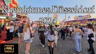 Walking Tour: Düsseldorfer Rheinkirmes  2024  [4K UHD] Größte Kirmes am Rhein