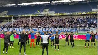 MSV Duisburg vs. SV Meppen - Meppen Fans feiern den Auswärtssieg!