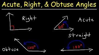 Acute Obtuse Right & Straight Angles - Complementary and Supplementary Angles