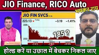 JIO Finance,RICO Auto share analysis,kyon gir raha hai,JIO Financial services latest news,target