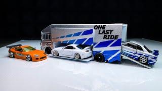 One Last Ride Transporter, Reminiscing Paul Walker. RMZ city, Hot Wheels, Tomica Premium custom