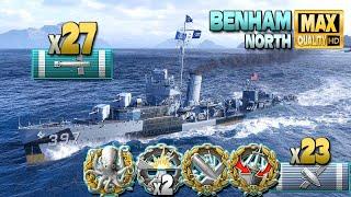 Destroyer Benham: Torpedo terror on map North - World of Warships