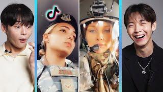 Korean Guys React to U S  Female Military TikTok