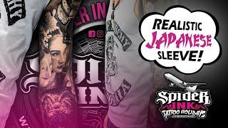 REALISTIC FULL SLEEVE JAPANESE STYLE! Spider Ink Phuket