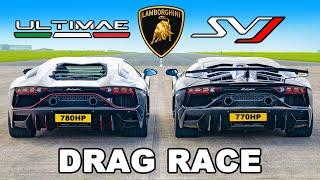 Lamborghini Aventador Ultimae v SVJ: DRAG RACE