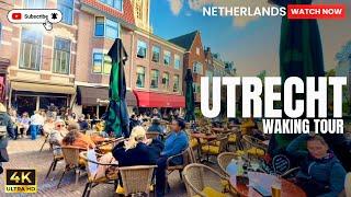 Utrecht 4K Walking Tour | Explore Dom Tower, Oudegracht Canal, Utrecht Central & More