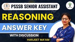 PSSSB Senior Assistant | REASONING Answer Key with Discussion | Success Tree Punjab