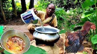 RED COUNTRY CHICKEN curry cooking by rural village poor grandma || rural village life