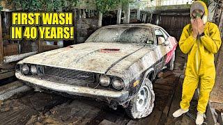 First Wash in 40 Years: Barn Find 1970 Dodge Challenger | Car Detailing Restoration