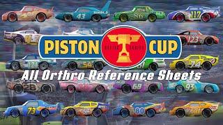 All 36 Piston Cup Racers Orthro Reference Sheets Release