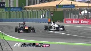 Kamui Kobayashi’s ridiculous last corner pass at Valencia!!