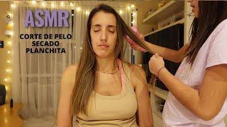 ASMR Corte de pelo real - secado de pelo y planchita para quedar linda - stefania asmr